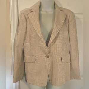 Piazza Sempione Beige Checkered Blazer